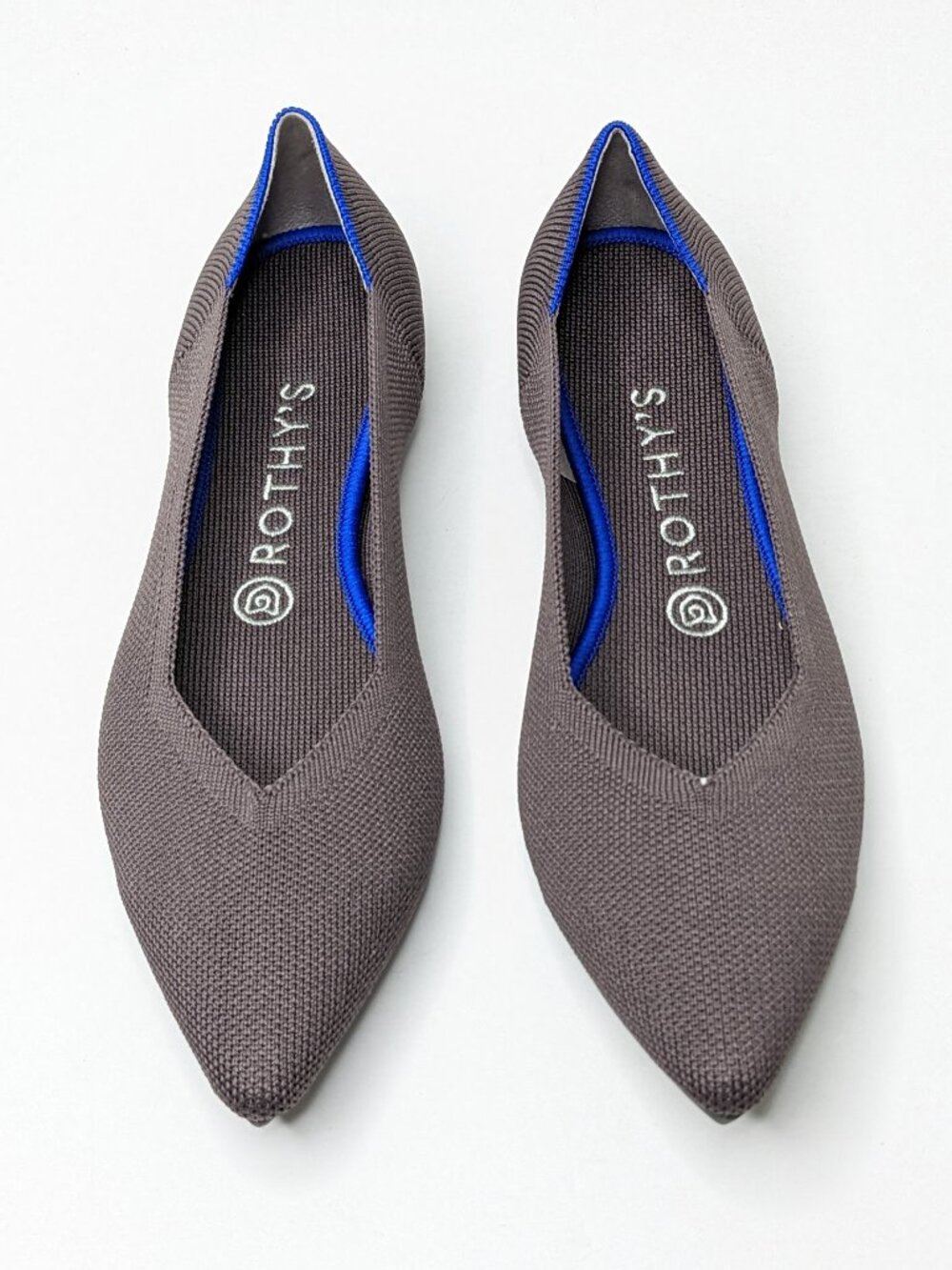 Rothy's The Point Pointed Toe Ballet Flats Mink Knit Womens 9